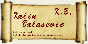 Kalin Balašević vizit kartica